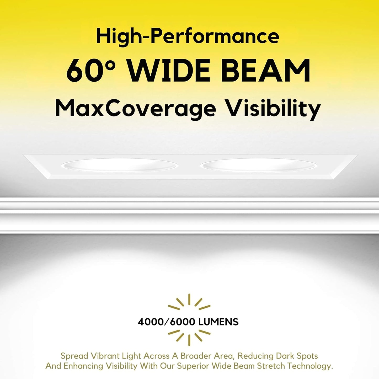P-7465 4 inch Trimless 2 Head Round White HO, 40/64W, 4000/6000 Lumens, 5CCT Recessed Light