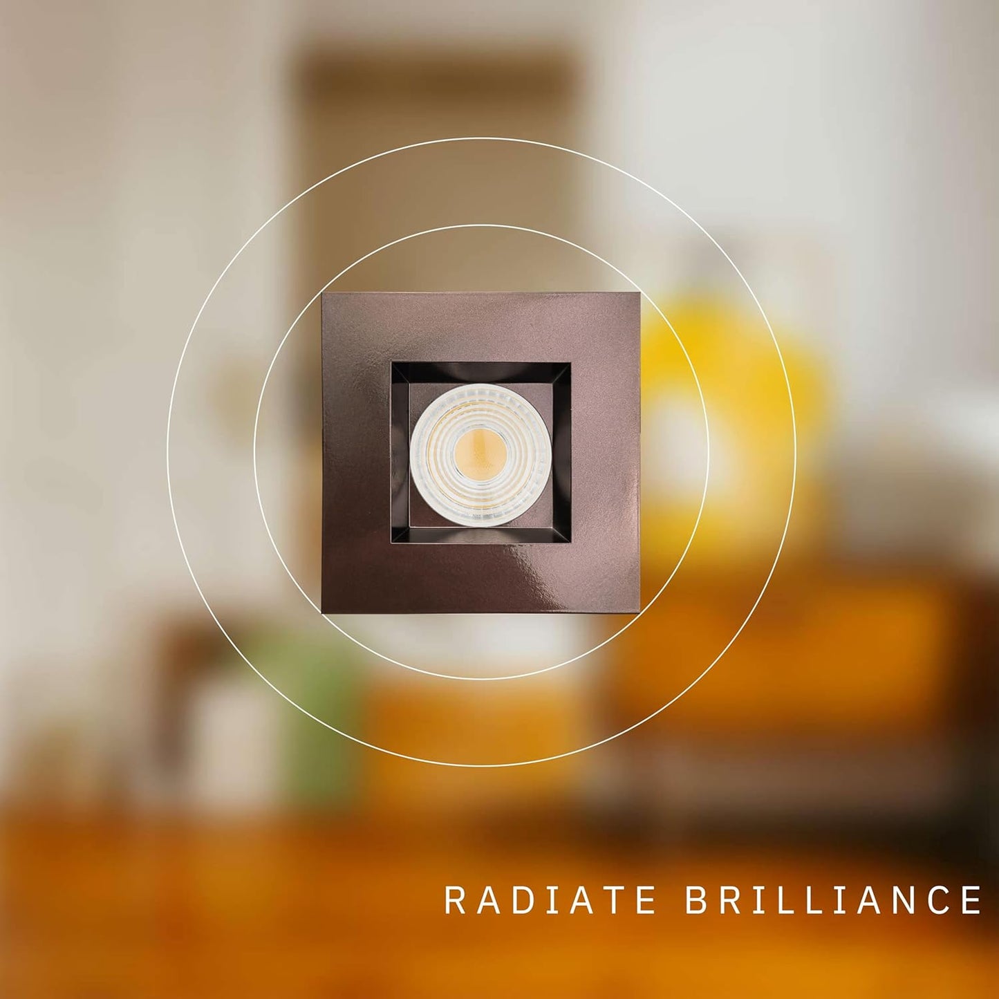 P-6456 4 Inch Square, Bronze Finish 15 Watts, 1550 Lumens 5CCT Recessed Light