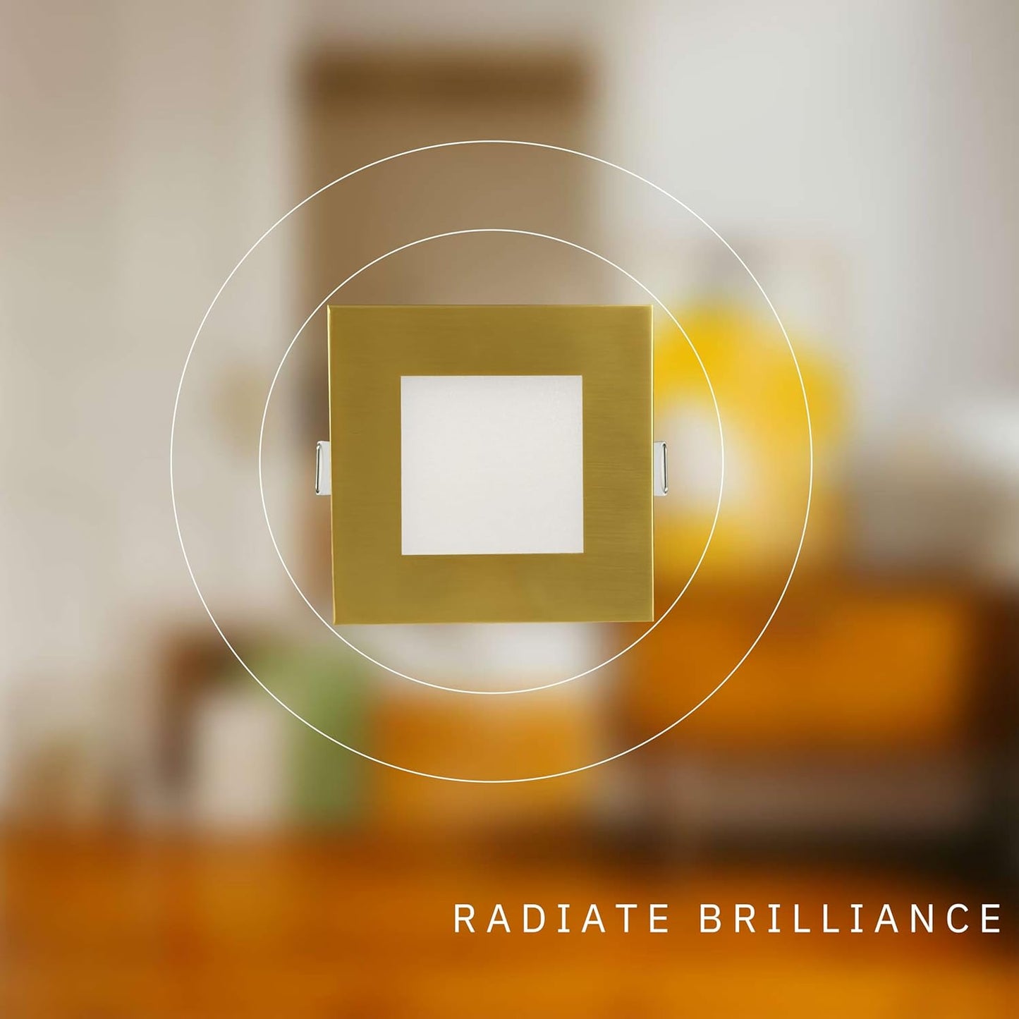 P-6229 6 Inch Square Brushed Brass 18W 1600 Lumens 5CCT Slim Light