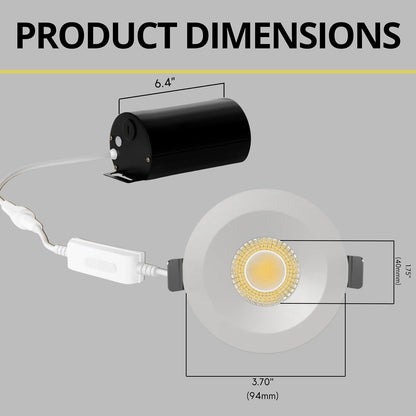 P-7488 3 inch Round White Ultra-Shallow Trim, 9W, 850 Lumens, 5CCT Recessed Light