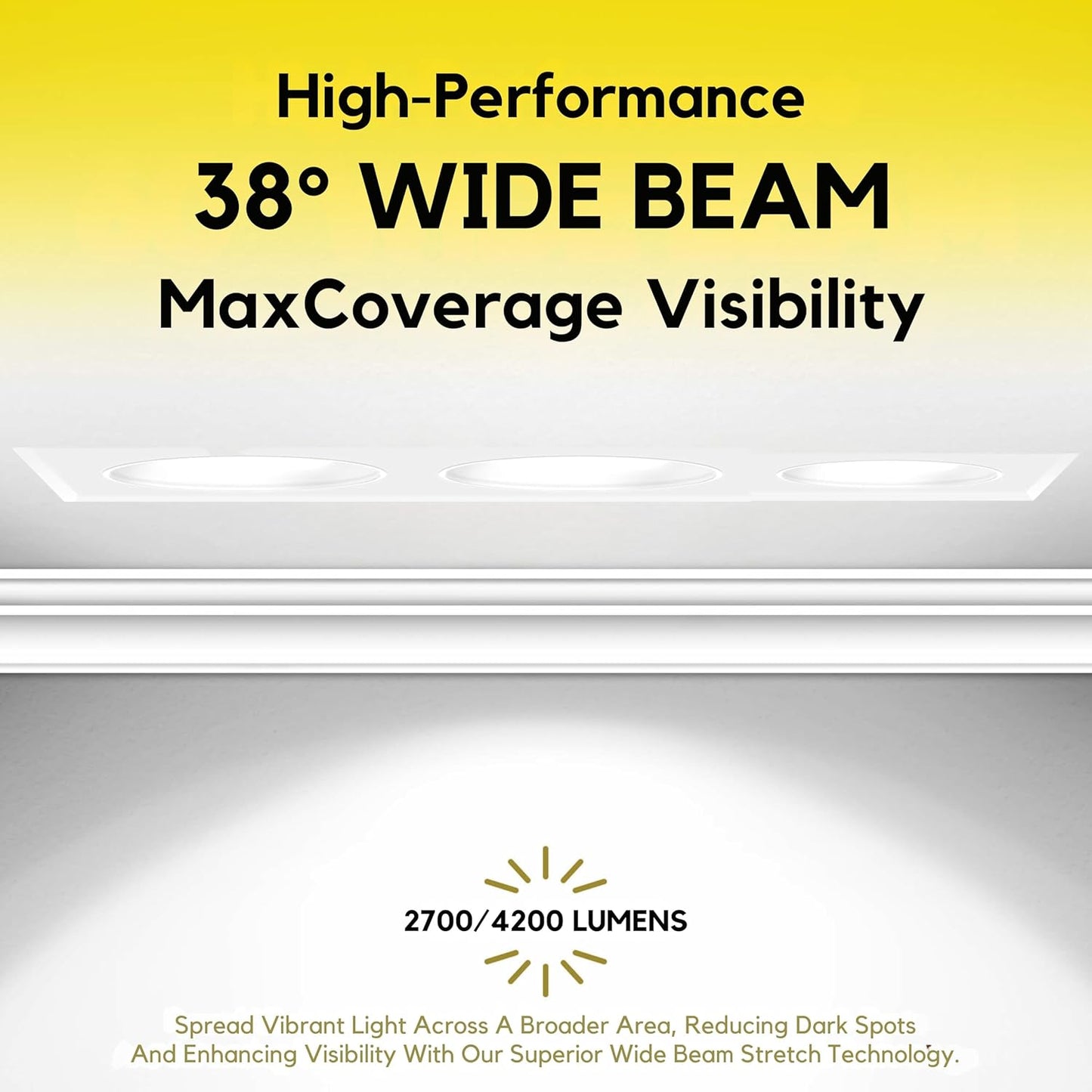 P-7445 3.5 inch Trimless 3 Head Square White, 27/45, 2700/4200 Lumens, 5CCT Recessed Light