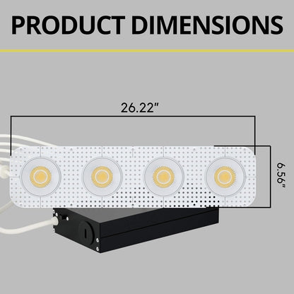 P-7458 4 inch Trimless 4 Head Round White, 60/88W, 6400/9600 Lumens, 5CCT Recessed Light