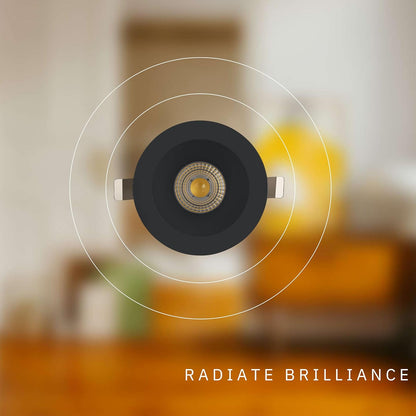 P-5894 4 Inch Deep Round Black Smooth 15W 1100 Lumens 5CCT Recessed Light