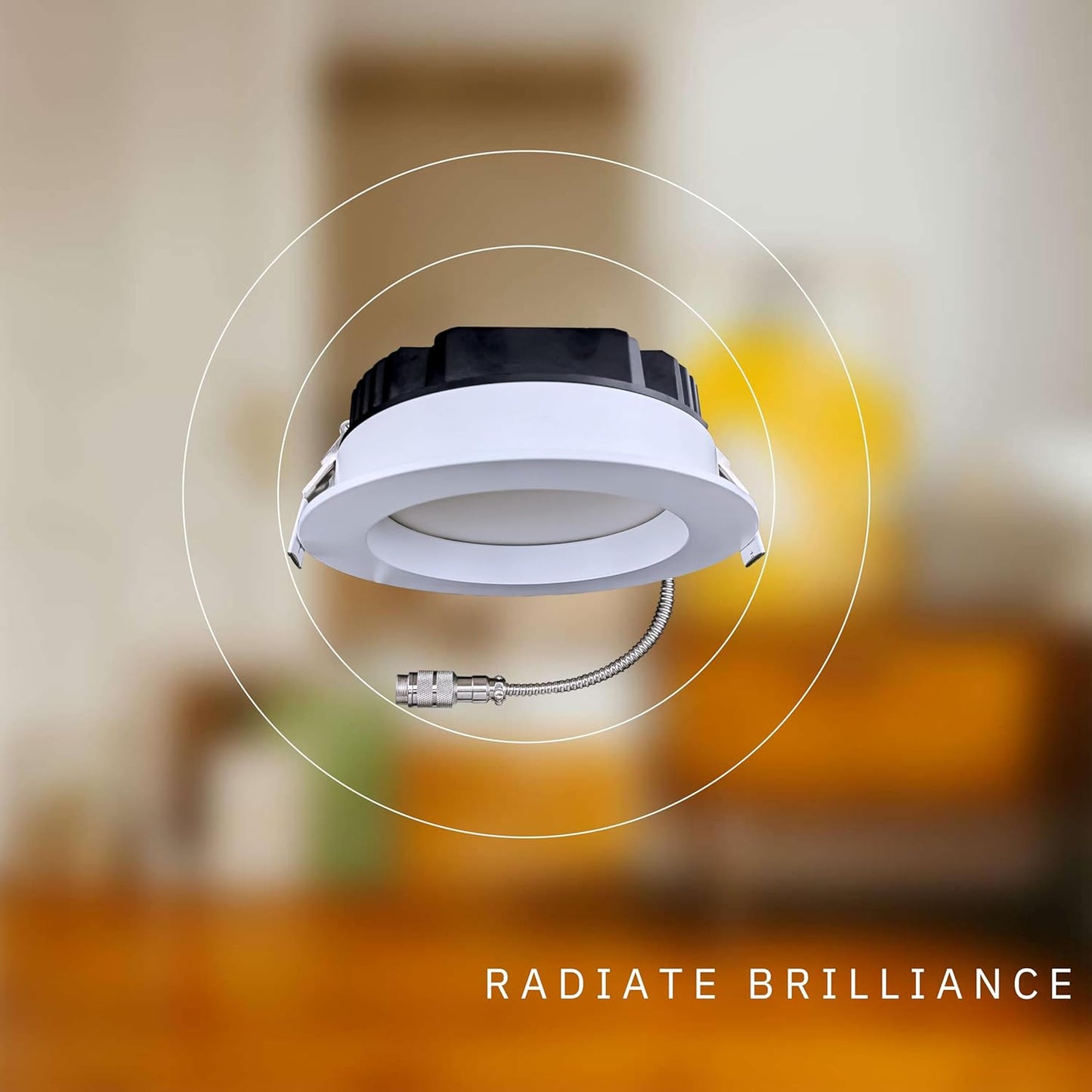 P-6404 6 Inch Slim Round White Finish 48W-28W=500W-325W, 5000-2700 Lumens 5CCT Recessed Light