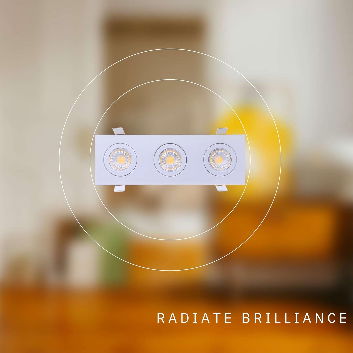 P-6543 3 Inch 3 Head Multiple Gimbal, White Finish 23 Watts, 2100 Lumens 5CCT Recessed Light