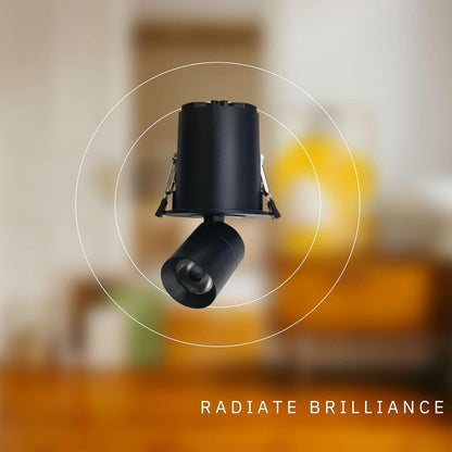 P-6635 2 Inch Retractable Round, Black Finish 3 Watts, 170 Lumens 5CCT Recessed Light