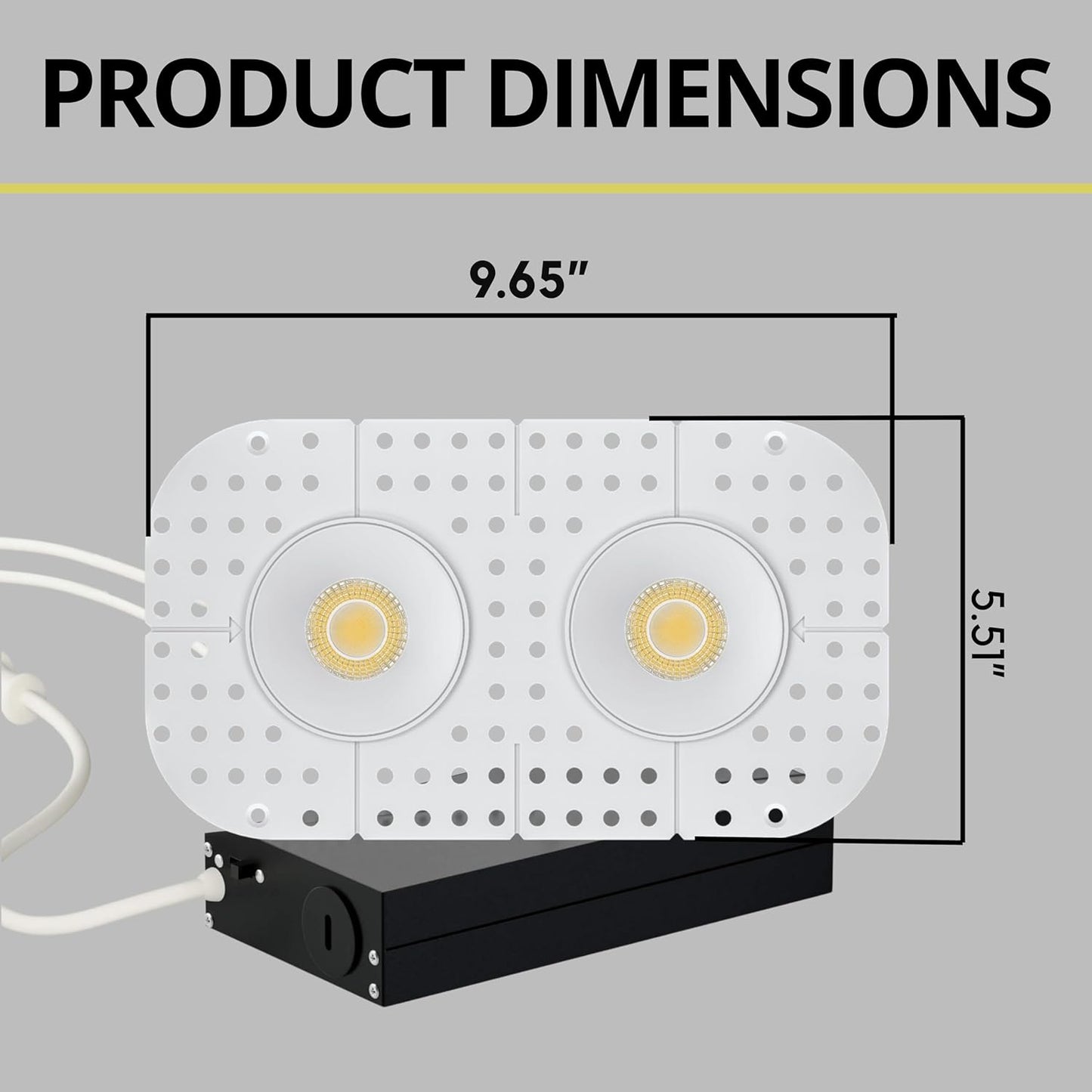 P-7413 3 inch Trimless 2 Head Round White 18W, 1700 Lumens, 5CCT Recessed Light