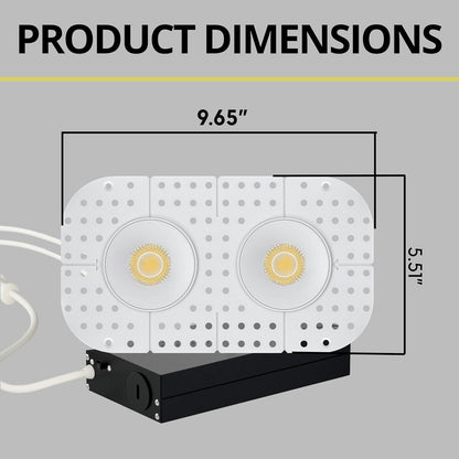 P-7413 3 inch Trimless 2 Head Round White 18W, 1700 Lumens, 5CCT Recessed Light