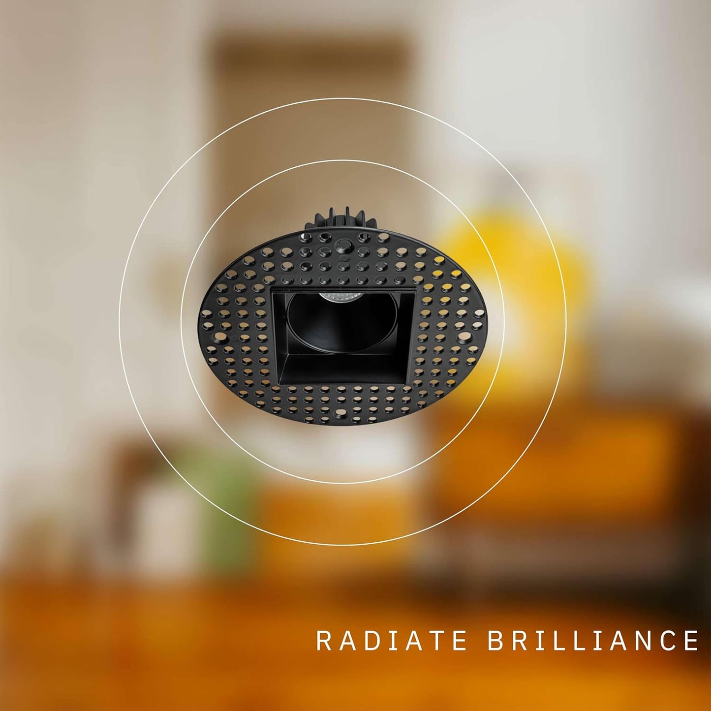 P-6387 2 Inch Trimless Square Black 8W=60W, 700 Lumens 5CCT Recessed Light