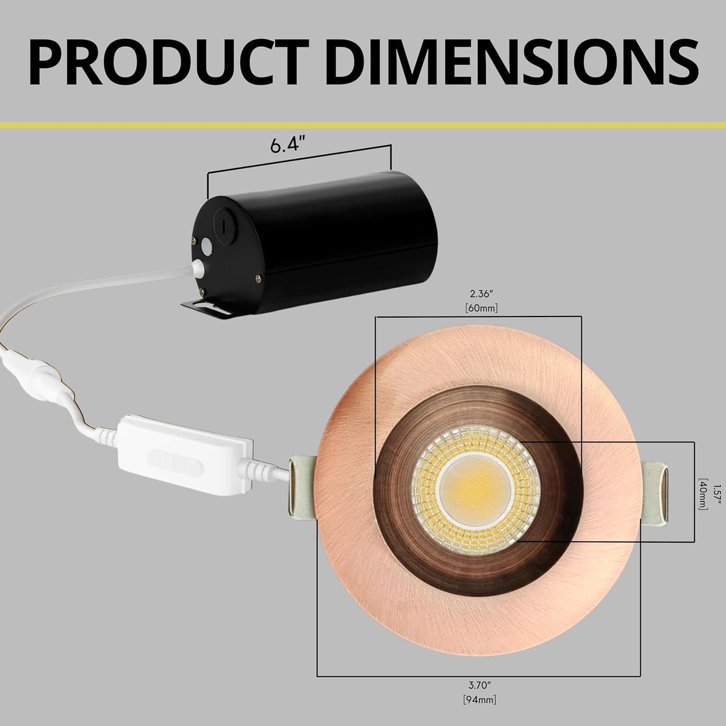 P-7533 3 inch Round Brushed Copper, 8W, 800 Lumens, 5CCT Recessed Light