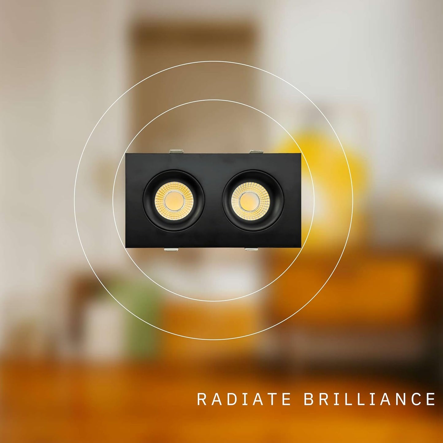 P-6495 3.5 Inch 2 Head Multiple Gimbal, Black Finish 40 Watts, 3600 Lumens 5CCT Recessed Light