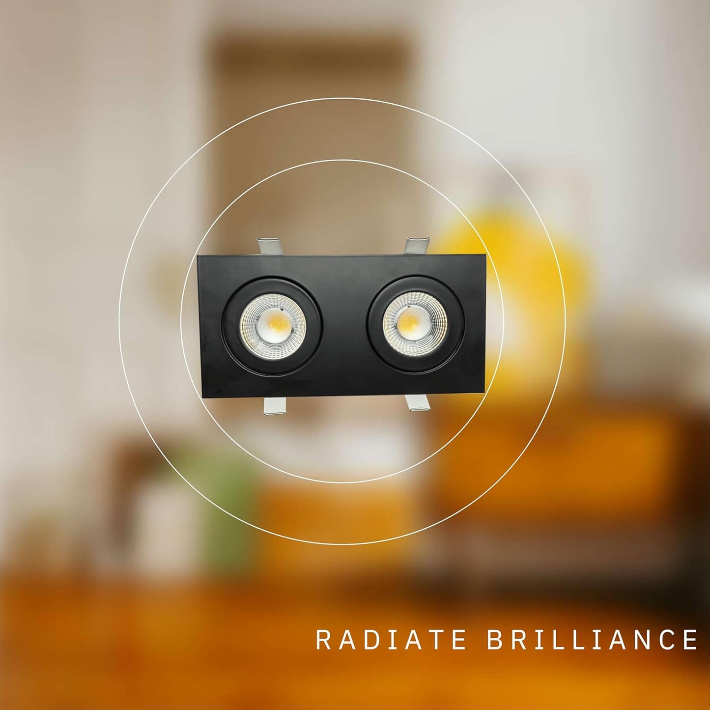 P-6556 3.5 Inch 2 Head Multiple Gimbal, Black Finish 20 Watts, 1600 Lumens 5CCT Recessed Light