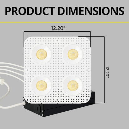 P-7451 3.5 inch Trimless Quadruple Head Round White HO, 72/120W, 6800/10800 Lumens, 5CCT Recessed Light