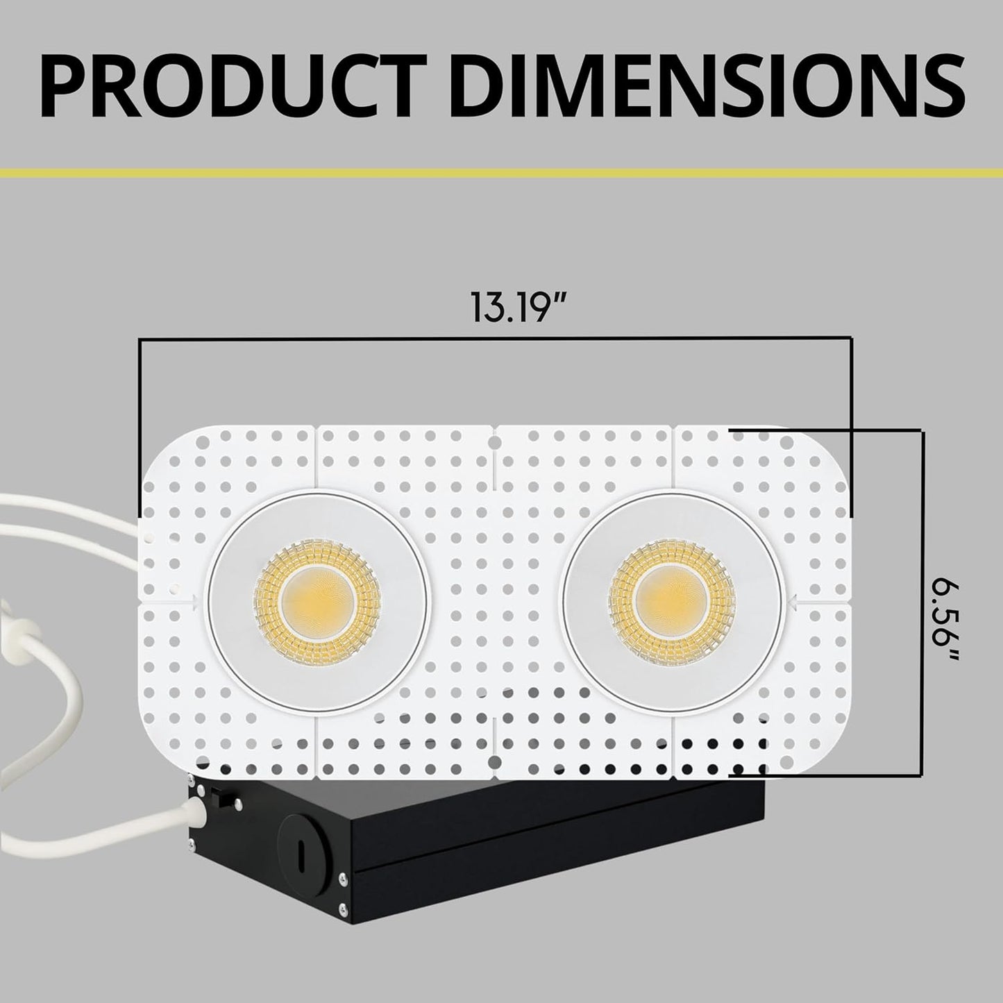 P-7465 4 inch Trimless 2 Head Round White HO, 40/64W, 4000/6000 Lumens, 5CCT Recessed Light