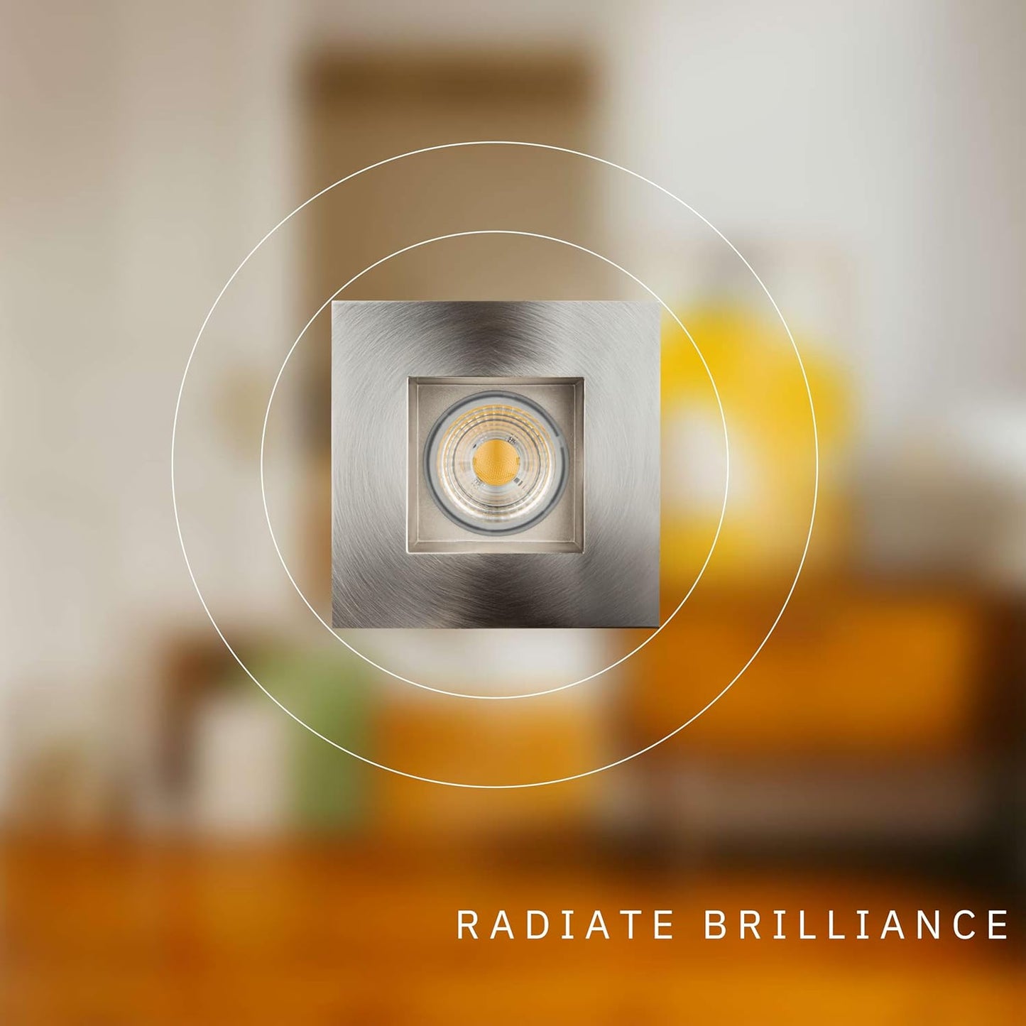 P-5074 4 Inch Square Brushed Nickel 15W 1100 Lumens 5CCT Recessed Light