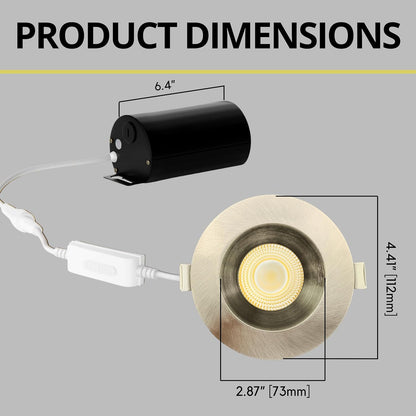 P-7130 3.5 inch Round Brushed Nickel 15-9W, 1400-900 Lumens 5CCT Recessed Light