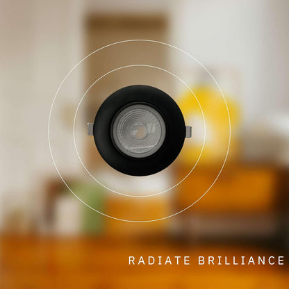 P-5105 4 Inch Round Black 14W 1100 Lumens 5CCT Gimbal Light