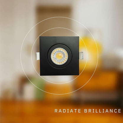 P-6545 3 Inch Gimbal Square, Black Finish 8 Watts, 700 Lumens 5CCT Recessed Light