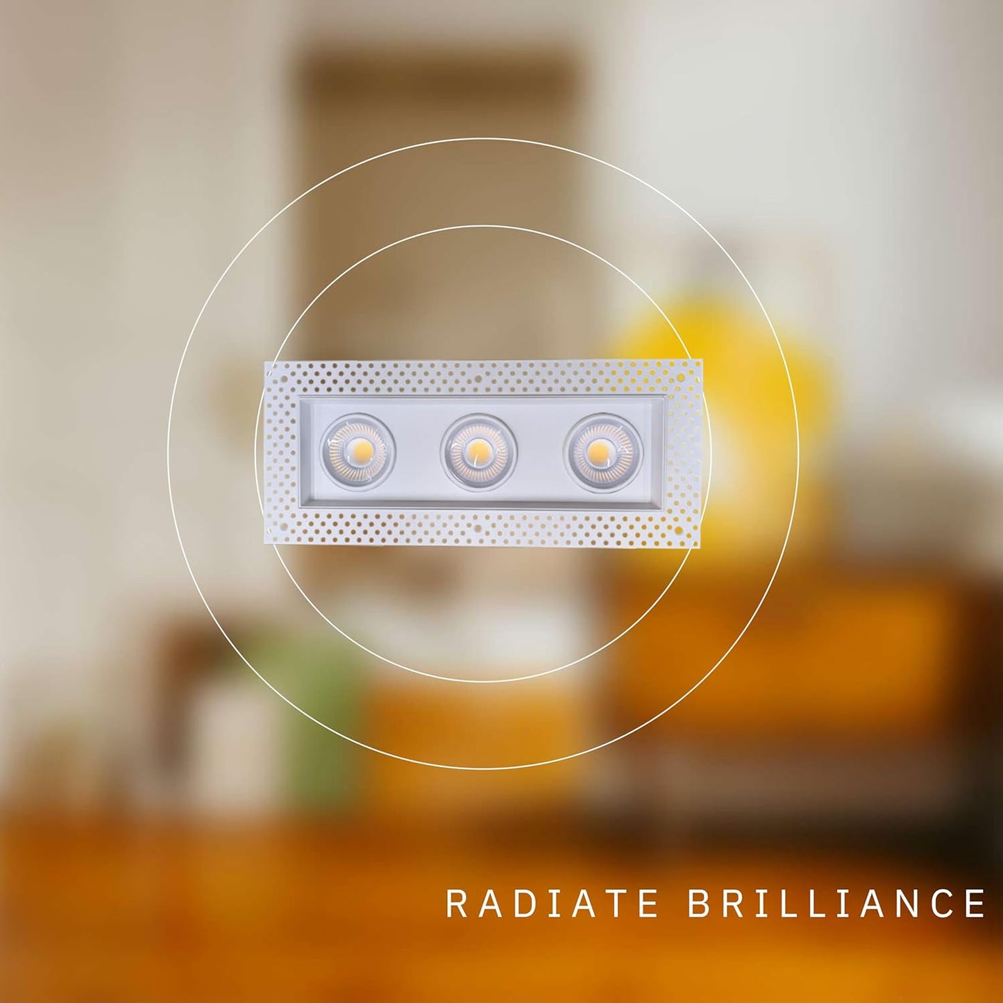 P-6606 4 Inch Trimless 3 Head Multiple Gimbal, White Finish 54 Watts, 4800 Lumens 5CCT Recessed Light
