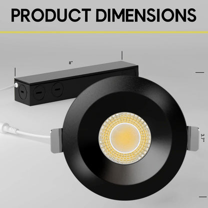 P-7493 3 inch Round Black Ultra-Shallow Trim HO, 15/20W, 1400/2100 Lumens, 5CCT Recessed Light