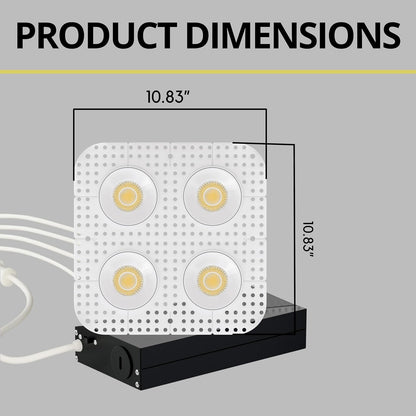 P-7416 3 inch Trimless Quadruple Head Round White 36W, 3400 Lumens, 5CCT Recessed Light