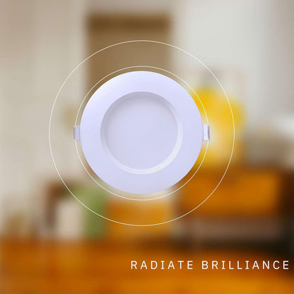 P-6332 4 Inch Baffle Round Trim White 12W 1000 Lumens 5CCT Slim Ultra-Thin Light