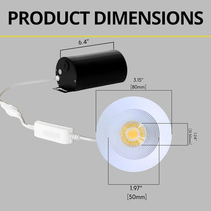 P-7477 2 inch Baffle Round White HO, 8/14W, 750/1200 Lumens, 5CCT Recessed Light