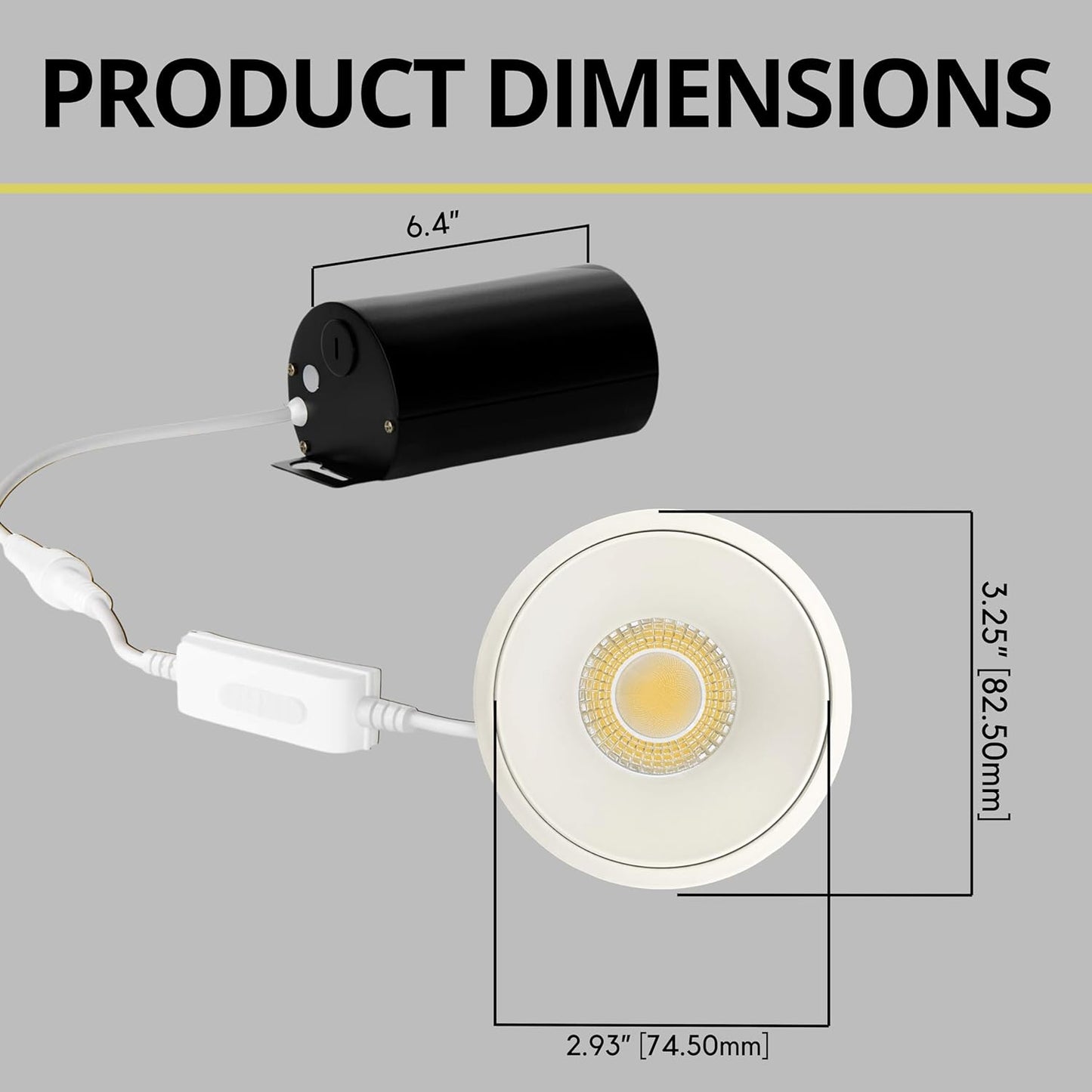 P-7084 3 Inch Millwork Trimless Round White HO 24W, 2100 Lumens 5CCT Recessed Light Non-IC