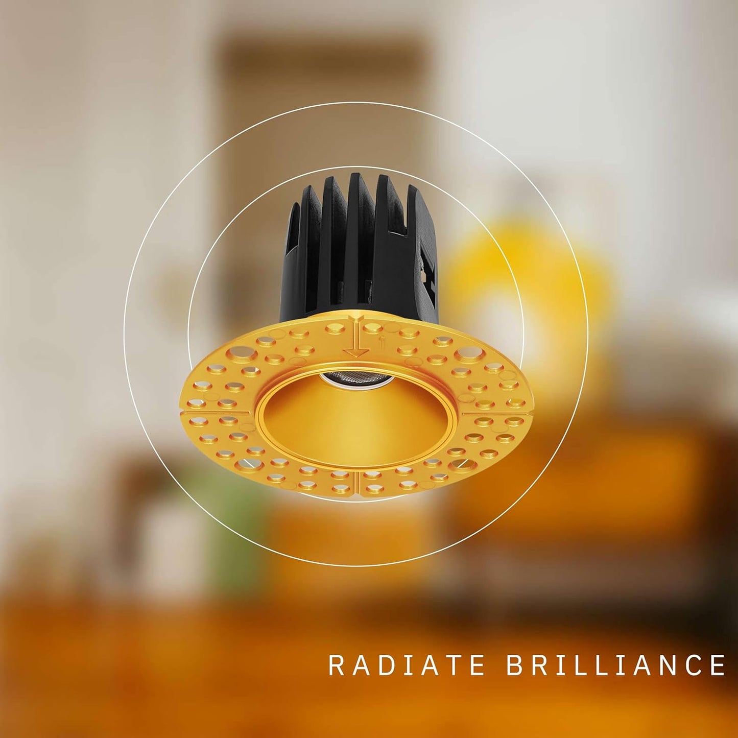 P-6348 1.5 Inch Trimless Round Brass 7W 600 Lumens 5CCT Recessed Light