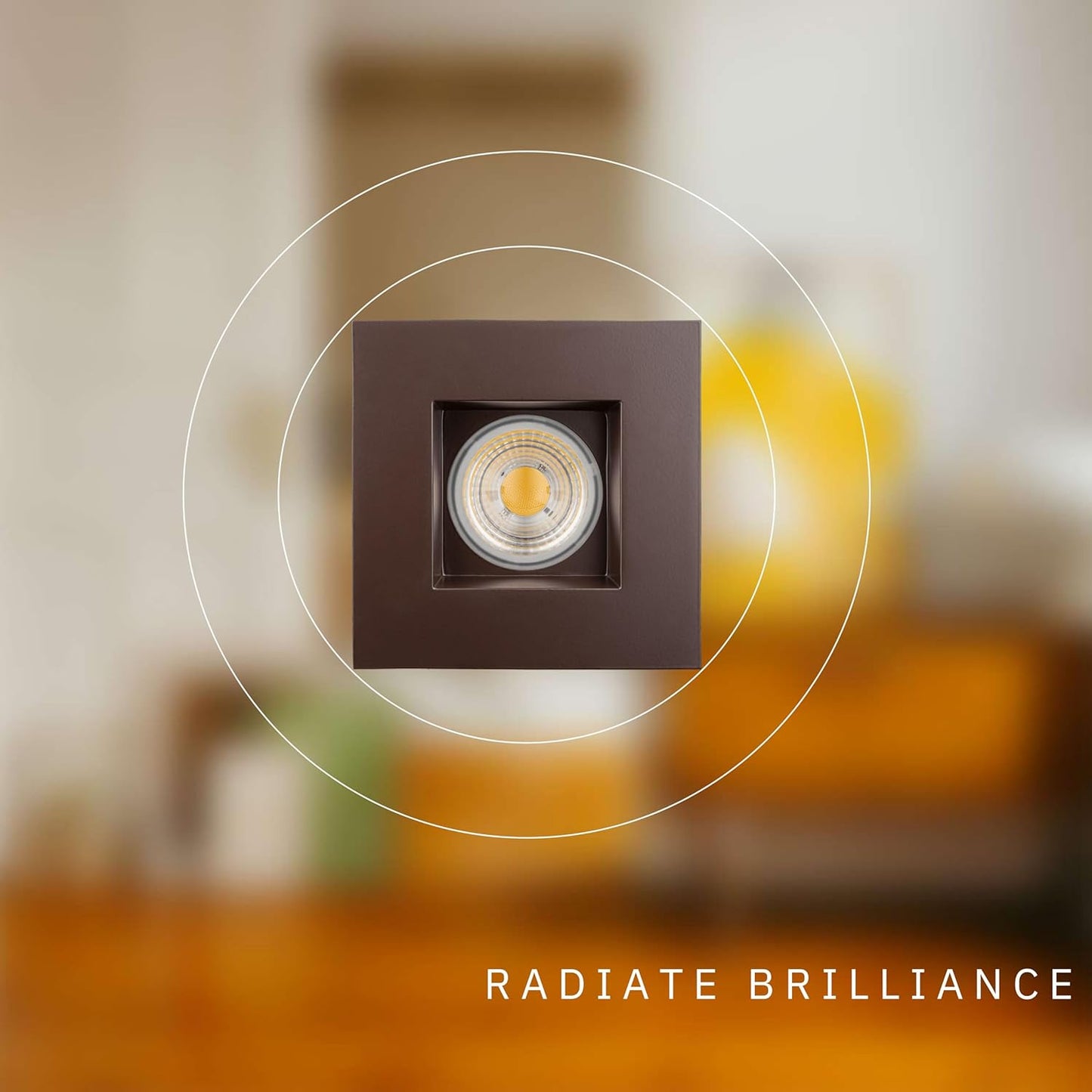 P-5773 4 Inch Square Bronze Smooth 15W 1100 Lumens Warm White 3K Recessed Light