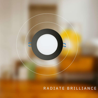 P-5881 5 Inch Round Black 14W 1050 Lumens 5CCT Slim Ultra-Thin Light