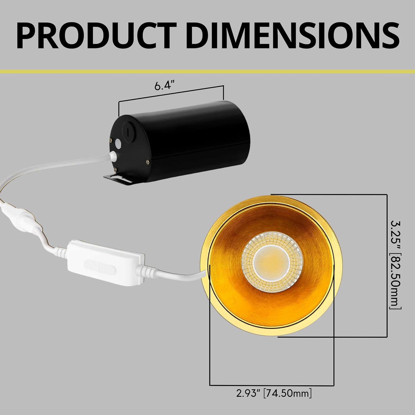 P-7083 3 Inch Millwork Trimless Round Brushed Brass HO 15W, 1400 Lumens 5CCT Recessed Light