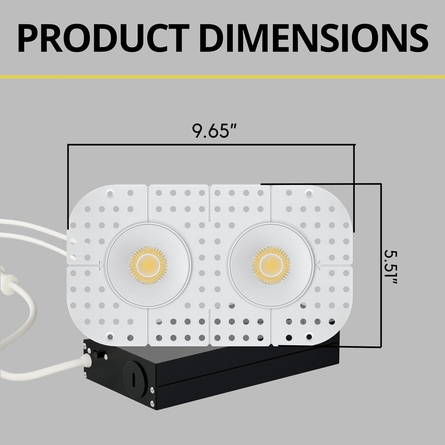 P-7431 3 inch Trimless 2 Head Round White HO, 48W, 4200 Lumens, Non-IC, 5CCT Recessed Light