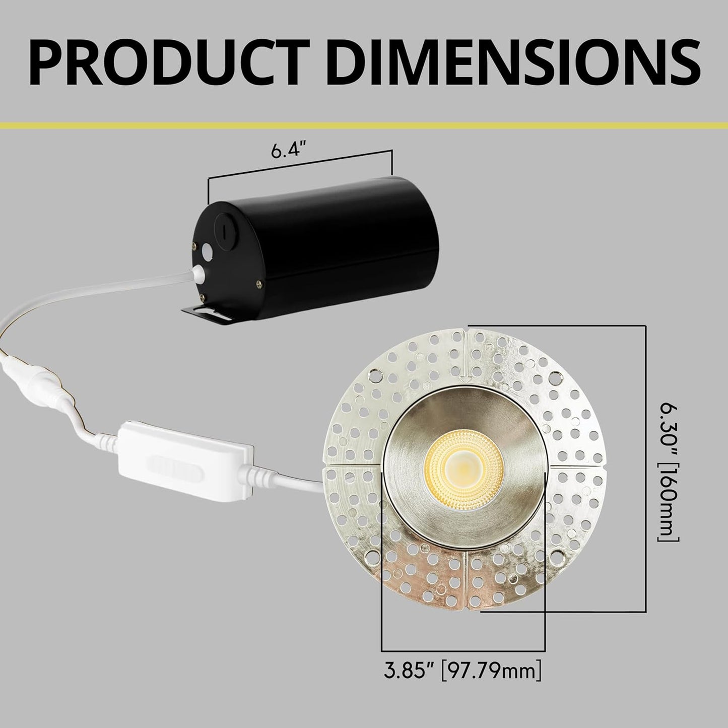P-7110 3.5 inch Trimless Round Brushed Nickel 15-9W, 1400-900 Lumens 5CCT Recessed Light