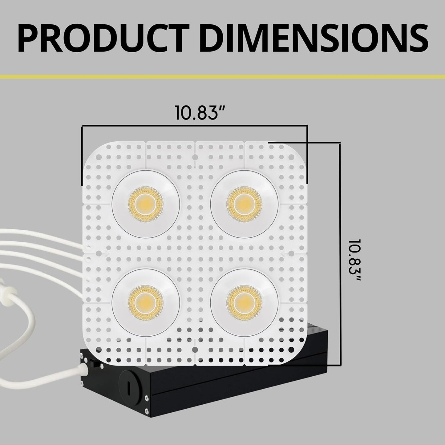 P-7425 3 inch Trimless Quadruple Head Round White HO, 60/80W, 5600/8400 Lumens, 5CCT Recessed Light