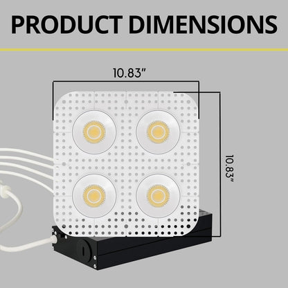 P-7425 3 inch Trimless Quadruple Head Round White HO, 60/80W, 5600/8400 Lumens, 5CCT Recessed Light