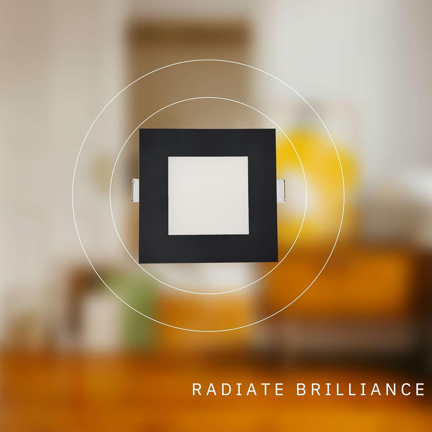 P-6226 6 Inch Square Black 18W 1600 Lumens 5CCT Slim Light