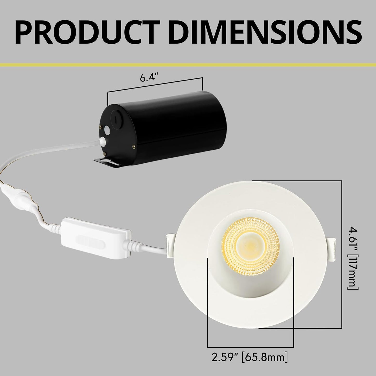 P-7136 3.5 inch Round Wall-Wash White 15-9W, 1400-900 Lumens 5CCT Recessed Light