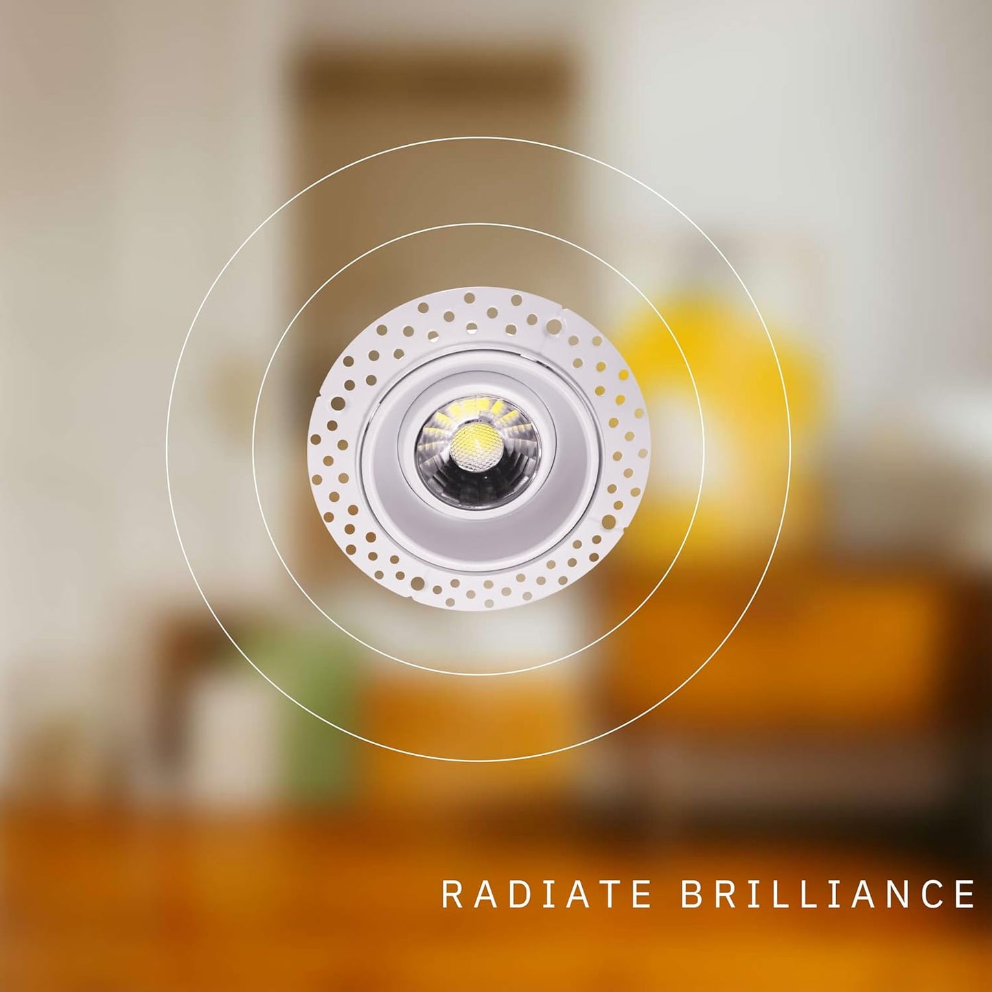 P-5439 3 Inch Trimless Round White 8W 600 Lumens 5CCT Gimbal Light