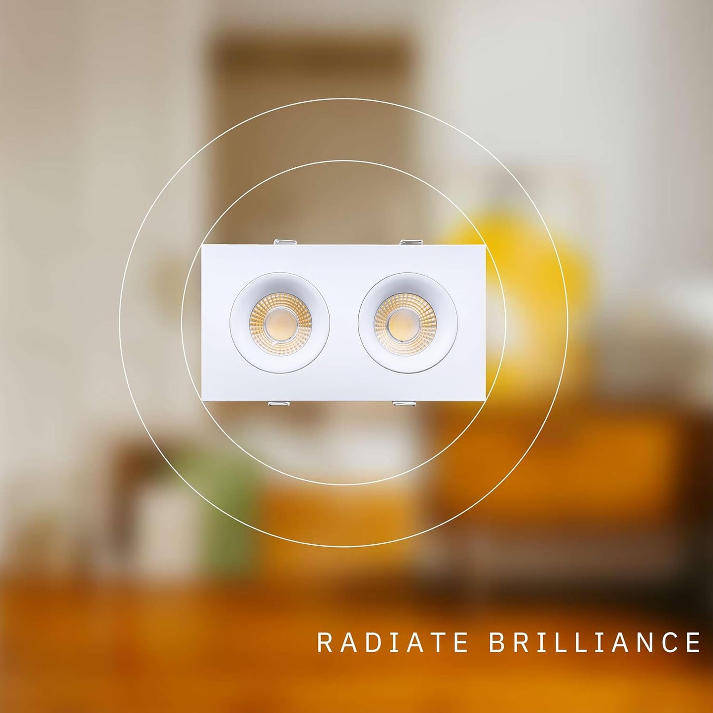 P-6490 3.5 Inch 2 Head Multiple Gimbal, White Finish 40 Watts, 3600 Lumens 5CCT Recessed Light
