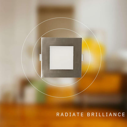 P-6227 6 Inch Square Brushed Nickel 18W 1600 Lumens 5CCT Slim Light