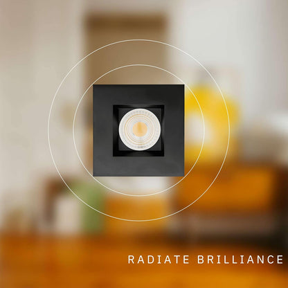 P-6454 4 Inch Square, Black Finish 15 Watts, 1550 Lumens 5CCT Recessed Light