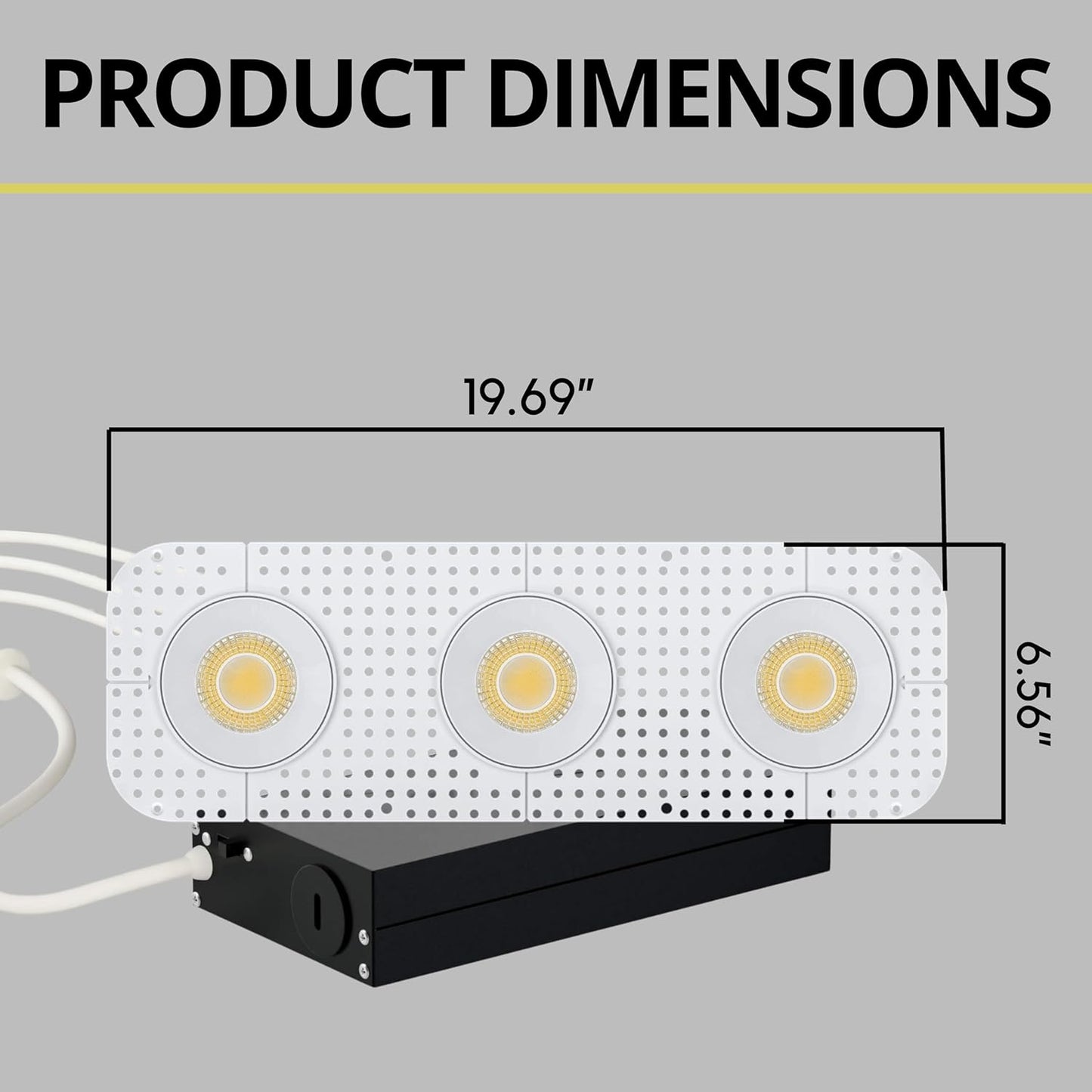 P-7466 4 inch Trimless 3 Head Round White HO, 60/96W, 6000/9000 Lumens, 5CCT Recessed Light