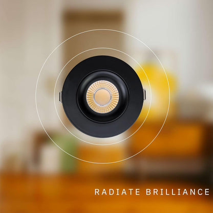 P-6493 3.5 Inch Gimbal Round, Black Finish 20 Watts, 1850 Lumens 5CCT Recessed Light