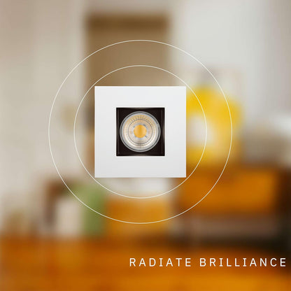 P-5071 4 Inch Square 2-Tone Smooth 15W 1100 Lumens 5CCT Recessed Light