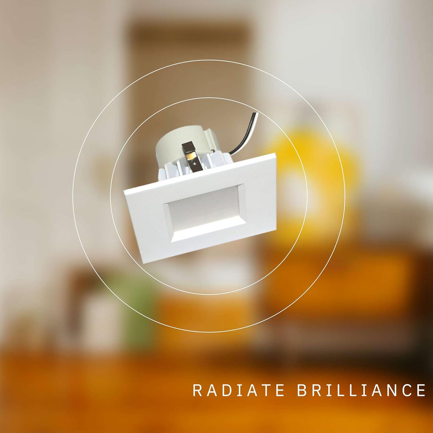P-5218 4 Inch Square White 12W 900 Lumens Super White 5k Retrofit Light