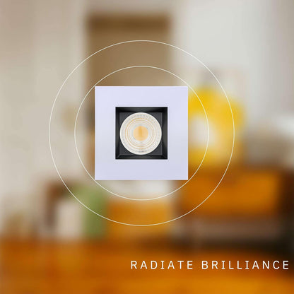 P-6455 4 Inch Square Two-Tone, 15 Watts, 1550 Lumens 5CCT Recessed Light