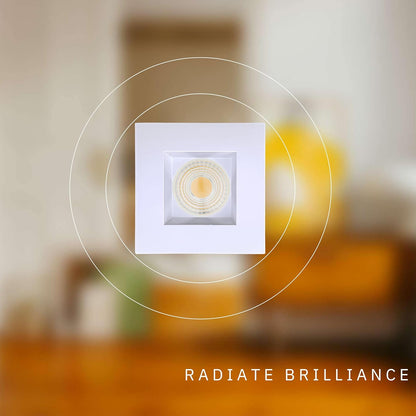 P-6453 4 Inch Square, White Finish 15 Watts, 1550 Lumens 5CCT Recessed Light