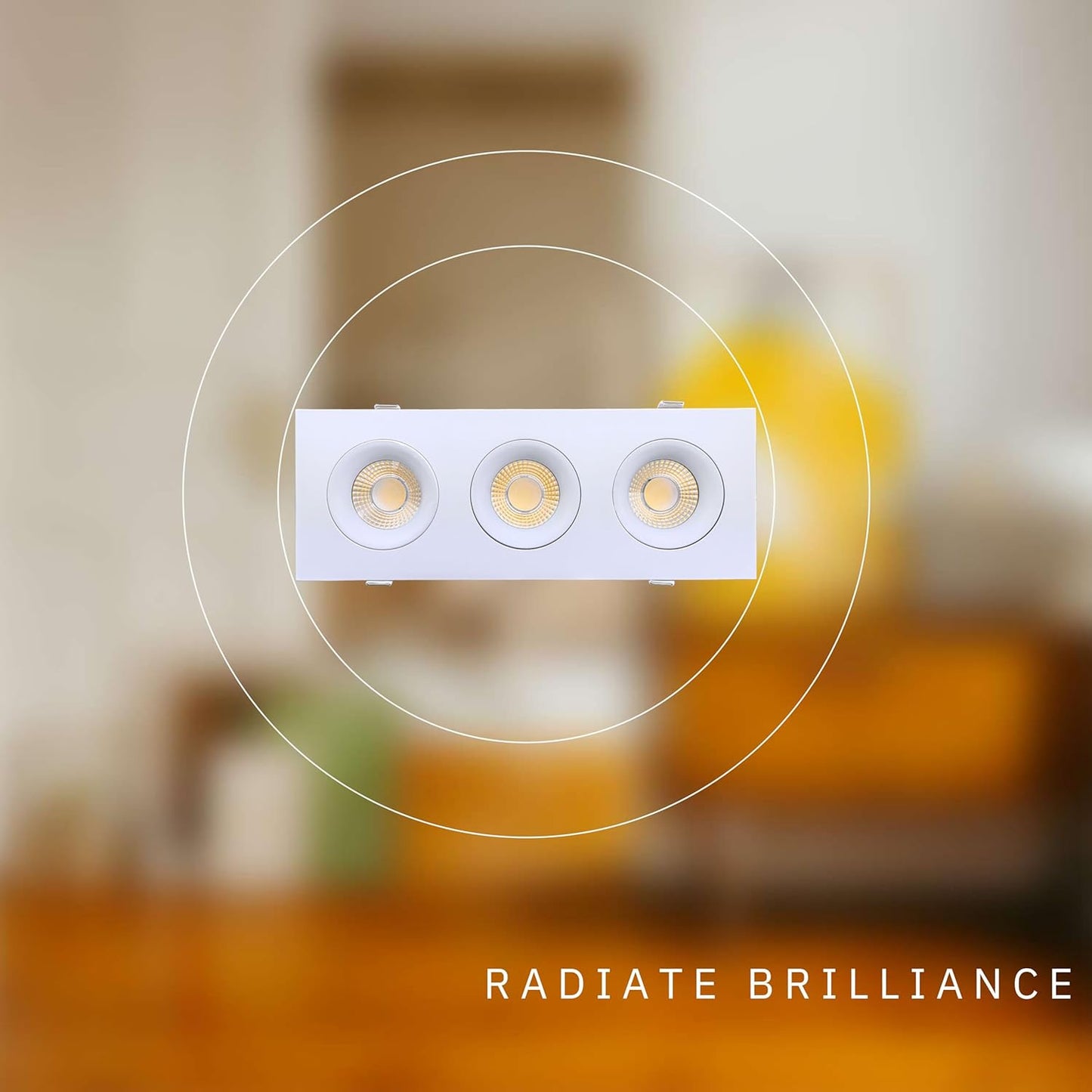 P-6491 3.5 Inch 3 Head Multiple Gimbal, White Finish 60 Watts, 5250 Lumens 5CCT Recessed Light