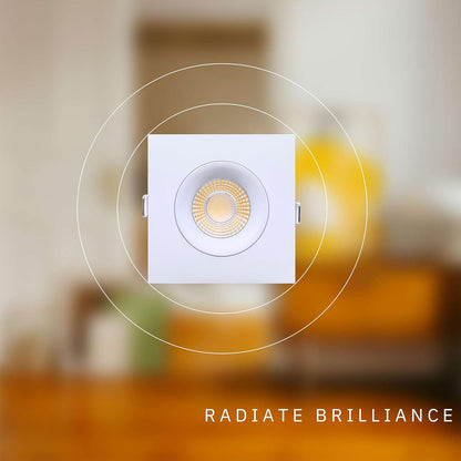 P-6489 3.5 Inch Gimbal Square, White Finish 20 Watts, 1850 Lumens 5CCT Recessed Light